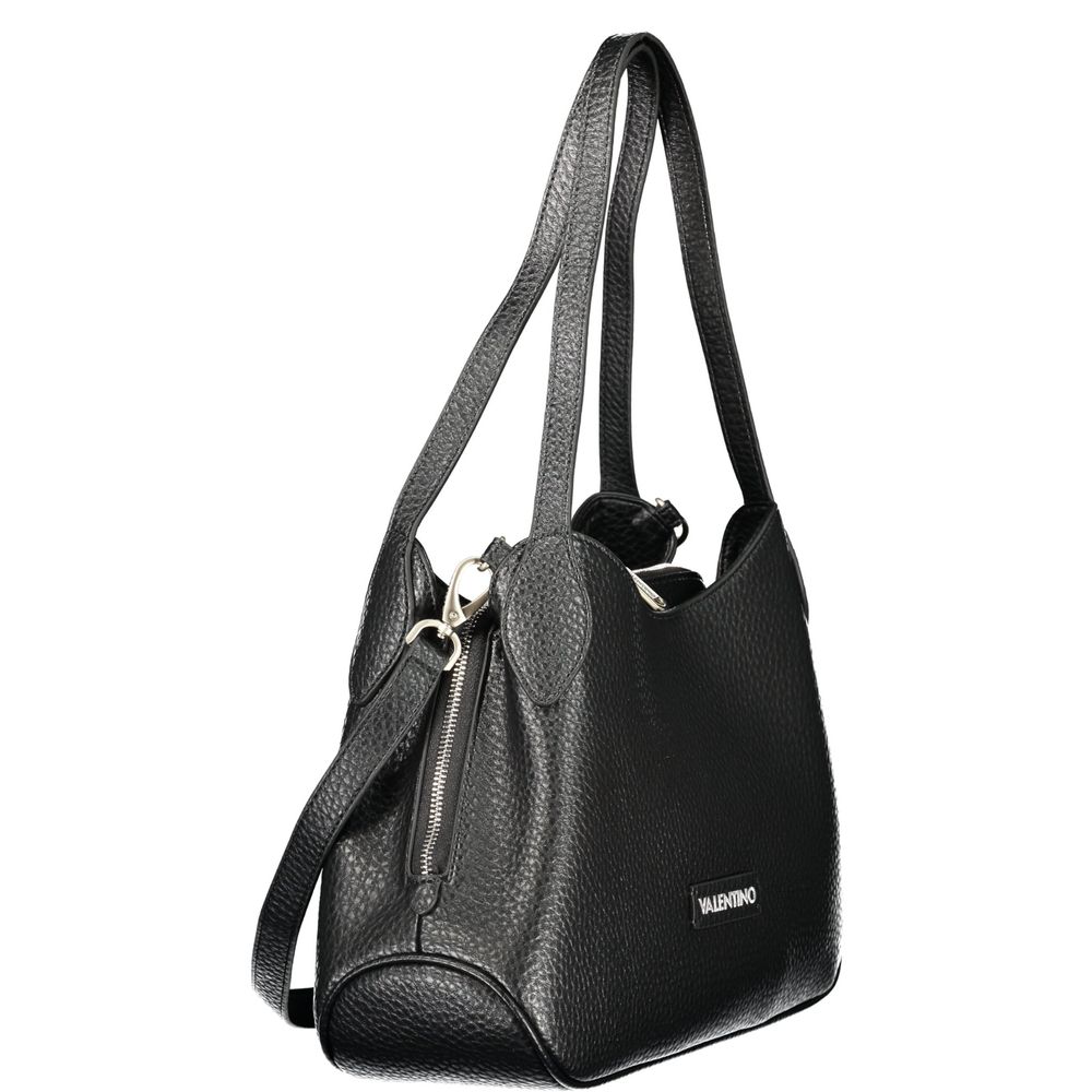 Black Polyurethane Women Handbag